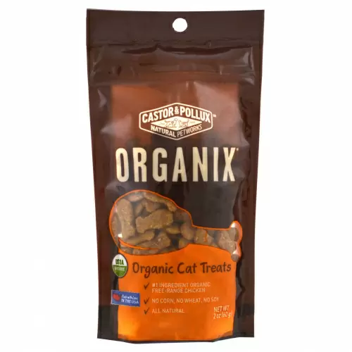 Castor & Pollux, Organix, органическое лакомство для кошек, с ароматом органической курицы, 2 унции (60 г)