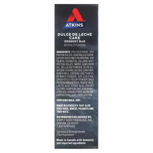 Atkins, Батончик Endulge Dulce De Leche Торт Десерт 5 батончиков