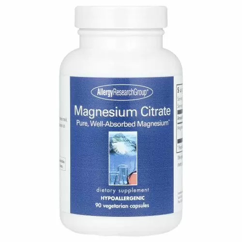 Allergy Research Group, Магния цитрат, 90 растительных капсул