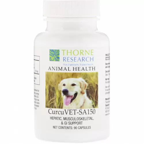 Thorne Research, "КуркуВЕТ-SA150", фитосомы куркумина для животных, 90 капсул