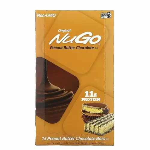 Nugo Nutrition, NuGo батончик Шоколад с арахисовым маслом 15 батончиков