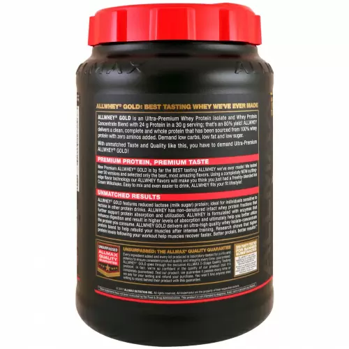 ALLMAX Nutrition, AllWhey Gold, 100% сывороточный белок + первосортный белковый изолят, со вкусом торта ко дню рождения, 907 г (2 фунта)