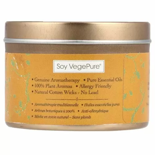 Aroma Naturals, Soy VegePure, свеча для поездок, апельсин и кедр, 2,8 унции (79,38 г)
