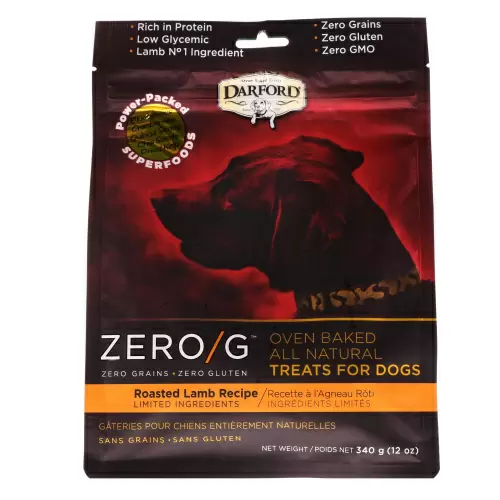 Darford, Zero/G, лакомство для собак, запечено в духовке, все натуральное, вкус жаренного ягненка, 12 унц. (340 г)