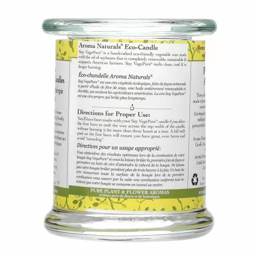 Aroma Naturals, Soy VegePure, 100% Натуральная Свеча Эфирного Масла Сои, Атмосфера, Апельсин и Лимонник 8.8 унции (260 г)