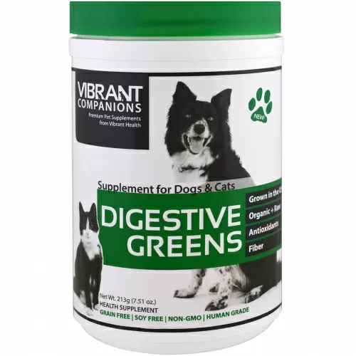 Vibrant Health, Digestive Greens, добавка для собак и кошек, 7,51 унц. (213 г)