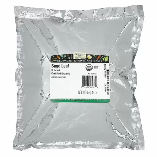 Frontier Natural Products, Органические молотые листья шалфея, 16 унций (453 г)