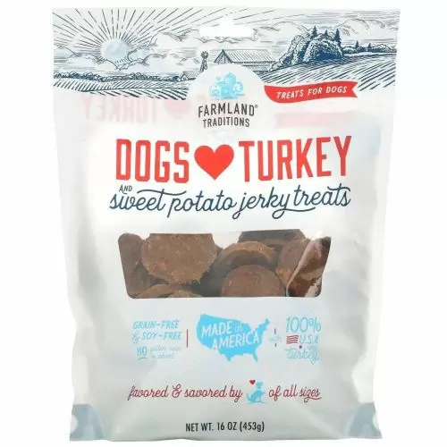 Farmland Traditions, Dogs Love Turkey & Sweet Potato, вяленое лакомство, 453 г (16 унций)