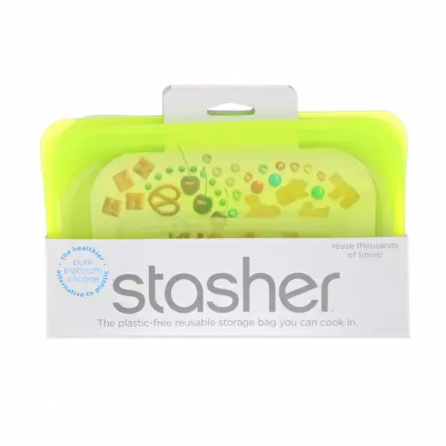 Stasher, Многоразовый силиконовый пищевой контейнер, для малых размеров, цвет лайма, 9,9 ж. унц. (293,5 мл)