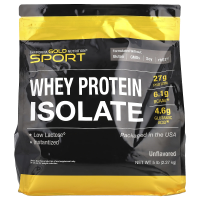 California Gold Nutrition SPORT Изолят Сывороточного Протеина, 75 порций, 5 ф. (2270 г)