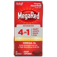Schiff, MegaRed, улучшенные омега-3 кислоты 4 в 1, повышенная сила действия, 900 мг, 40 мягких таблеток