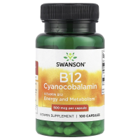 Swanson, витамин B12, 500 мкг, 100 капсул