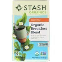 Stash Tea, Органический черный чай, смесь для завтрака, 18 чайных пакетиков, 1,1 унции (33 г)
