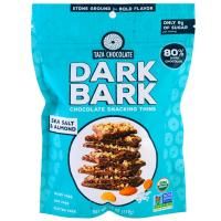 Taza Chocolate, Organic, 80% Dark Bark Chocolate Snacking Thins, Sea Salt & Almond, 4.2 oz (119 g)