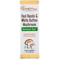 California Gold Nutrition, Fungiology Red Reishi & White Button Mushroom, Immune Duo, 2 fl oz (60 ml)