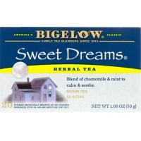 Bigelow, Травяной чай «Сладкие сны», без кофеина, 20 чайных пакетиков, 1,09 унц. (30 г)