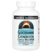 Source Naturals, Комплекс глюкозамина и хондроитина с МСМ, 60 таблеток