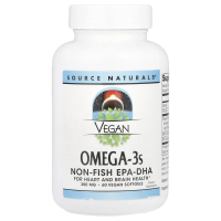Source Naturals, Веганская Омега 3S, ЭПК-ДГК, 300 мг, 60 веганских мягких таблеток
