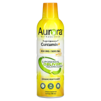 Aurora Nutrascience, Mega-Liposomal Curcumin+, Мега липосомальный куркумин, со вкусом органических фруктов, 600 мг, 480 мл (16 жидк. унций)