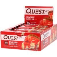 Quest Nutrition, Protein Bar, Strawberry Cheesecake, 12 Bars, 2.12 oz (60 g) Each