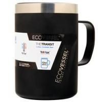 EcoVessel, Кофейная кружка из нержавеющей стали с транзитной изоляцией Black Shadow - 12 унций 1 штука