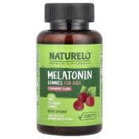 NATURELO, Детские жевательные мармеладки с мелатонином, с клубникой, 60 вегетарианских жевательных таблеток