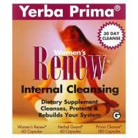 Yerba Prima, Набор для внутреннего очищения для женщин Women's Renew, программа, состоящая из 3 частей