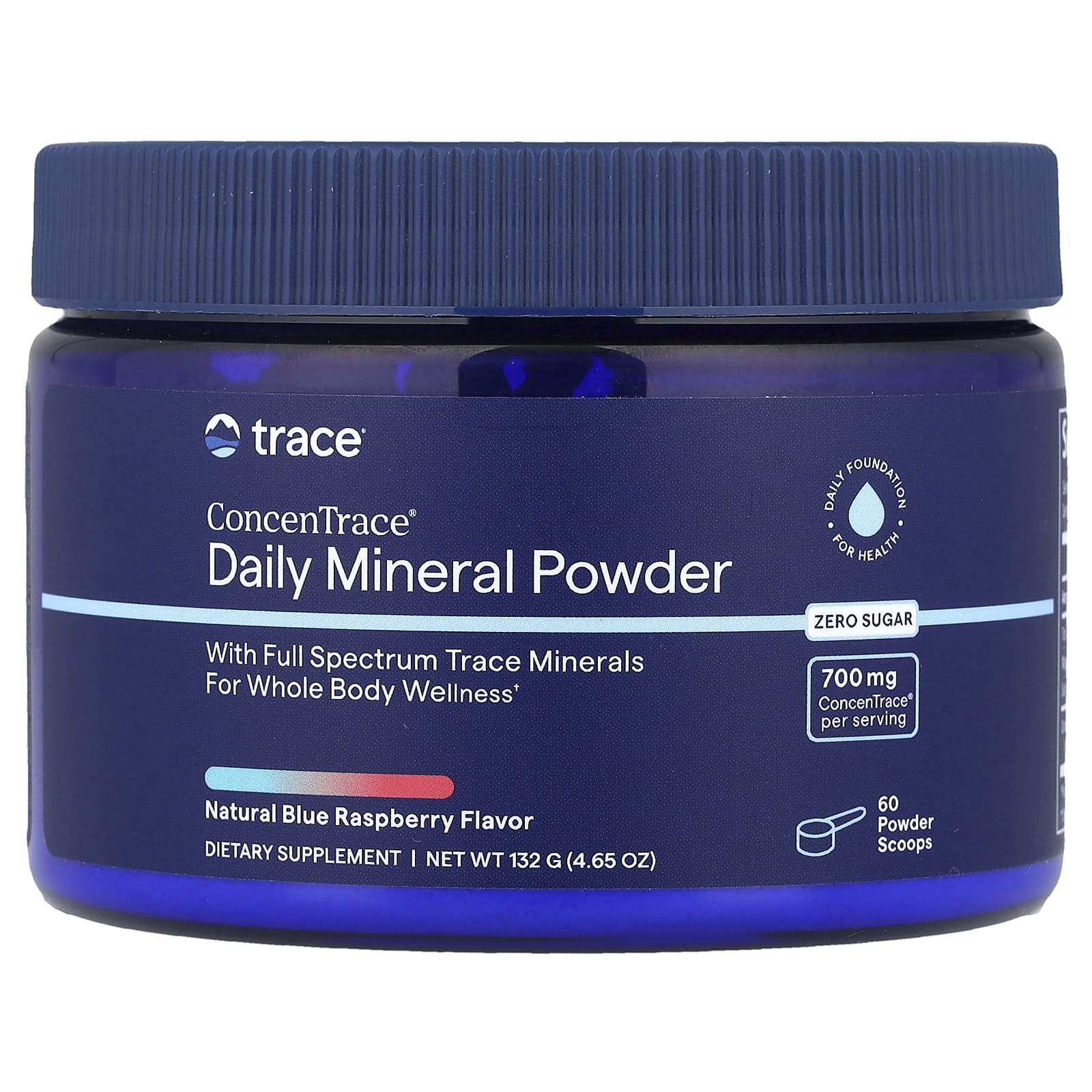 Trace, ConcenTrace® Daily Mineral Powder, голубая малина, 132 г (4,65 ...