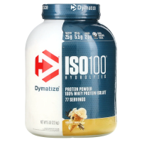 Dymatize Nutrition, ISO100 гидролизат, 100%-ный изолят сывороточного протеина, изысканная ваниль, 5 фунтов (2,3 кг)