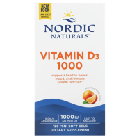 Nordic Naturals, витамин D3, 1000 МЕ, со вкусом апельсина, 120 капсул