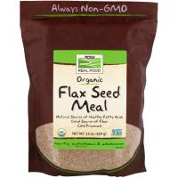 Now Foods, Real Food, органические сырые семена льна, несоленые, 624 г