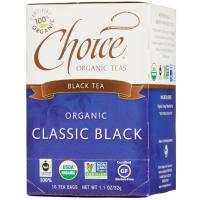 Choice Organic Teas, Органический классический черный чай, 16 чайных пакетиков, 1,1 унции (32 г)