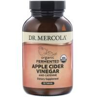 Dr. Mercola, Органические ферментированные яблочный уксус и кайенский перец, 90 таблеток
