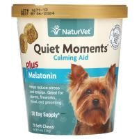 NaturVet, Quiet Moments, успокоительное плюс мелатонин, 70 мягких жевательных таблеток