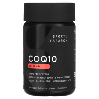 Sports Research, Коэнзим Q10 с BioPerine и кокосовым маслом, 100 мг, 30 растительных мягких таблеток
