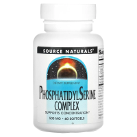 Source Naturals, Стабилизированный комплекс фосфатидилсерина, 500 мг, 60 капсул