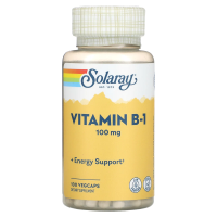 Solaray, Витамин B-1 с алоэ вера, 100 мг, 100 капсул на растительной основе