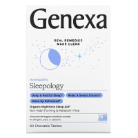 Genexa, Sleepology, органическое средство для облегчения засыпания, со вкусом ванили и лаванды, 60 жевательных таблеток
