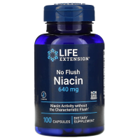 Life Extension, Ниацин, не вызывает покраснения, 800 мг, 100 капсул