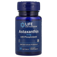 Life Extension, Астаксантин с фосфолипидами, 4 мг, 30 мягких капсул
