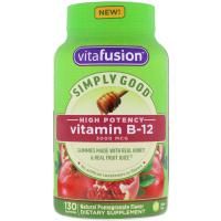 VitaFusion, Simply Good, витамин В12, натуральный вкус граната, 3000 мкг, 130 конфет