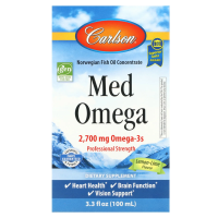 Carlson Labs, Med Omega, вкус лимона и лайма, 2 700 мг, 3,3 ж. унц.(100 мл)