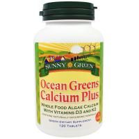 Sunny Green,  Kальций плюс, из океанических водорослей, 120 таблеток