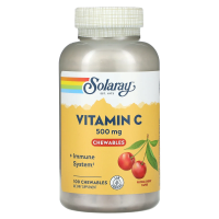 Solaray, Жевательный витамин С, натуральный вишневый вкус, 500 мг, 100 вафель
