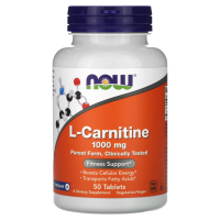 Now Foods L-карнитин (1000 мг) 50 таблеток