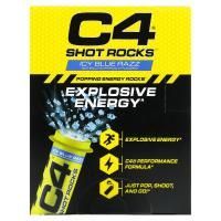 Cellucor, C4 Shot Rocks, предтренировочная добавка, с освежающим вкусом голубой малины, 12 флаконов по 15 г (0,5 унции)
