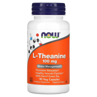 Now Foods, L-теанин, 100 мг, 90 веганских капсул