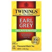 Twinings, Черный чай Earl Grey, без кофеина, 20 чайных пакетиков, 35 г (1,23 унции)