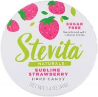 Stevita, Naturals, леденцы без сахара, величественная клубника, 40 г