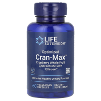 Life Extension, Optimized Cran-Max, концентрат из цельных ягод клюквы с Ellirose, 60 вегетарианских капсул